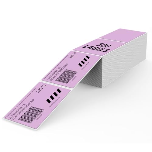 Purple Thermal Labels 3 ×5 Inch Waterproof Vinyl Stickers 300 PCS - color: Purple