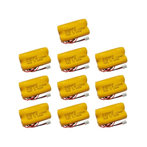 XUNTU 2.4V 1100mAh Exit Sign Battery Replacement for Exitronix 10010036 Lithonia 10010034 Interstate NIC1394 BEL-179 Exit Sign Emergency Light (8 Pack) - size: 8 PCS 1100mAh