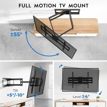 Heavy Duty TV Wall Mount with Extra Long Extendable Arm for 60–110 Inch TVs - size: for 60–110 Inch