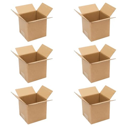 6 Pack 5x5x5 Shipping Boxes Brown Corrugated Cardboard Mailers - size: 5x5x5in