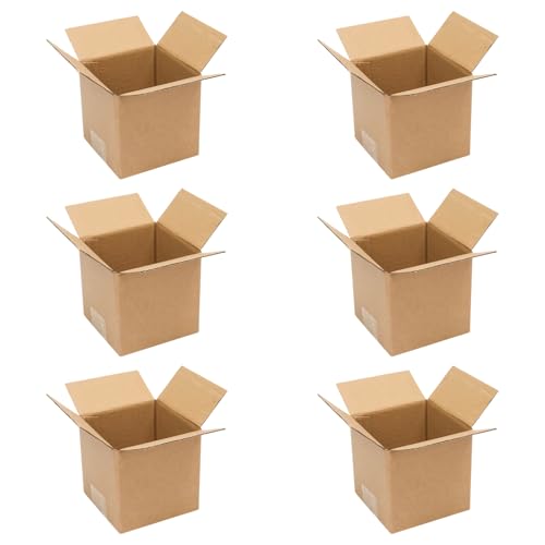 6 Pack 5x5x5 Shipping Boxes Brown Corrugated Cardboard Mailers - size: 5x5x5in