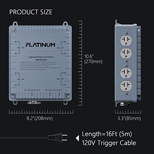 Lighting Relay Controller 8000W 8-Light HID Master Relay Controller w/Trigger Cord for Hydroponics Indoor Grow Lighting (8-Outlet) - size: 8-outlet