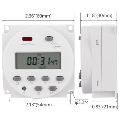 Timer Switch, AC 220V 16Amp, Programmable Timer Time Relay Switch - size: AC 220V