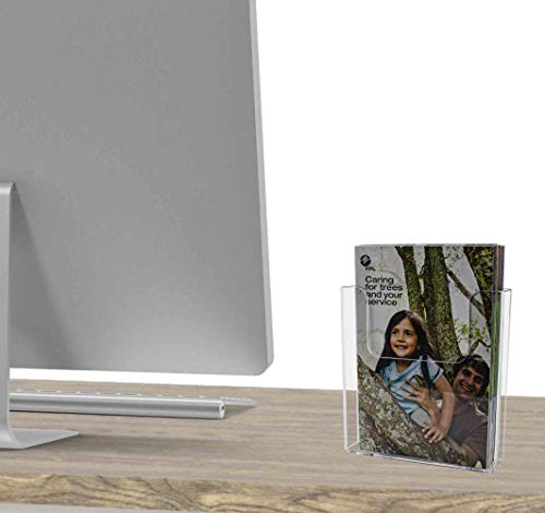 Hanging Bifold Holder with Hardware for 6.5" Printed Literature and Materials Space Saving Wall Display Booklet Take One Organizer Clear Acrylic by Marketing Holders