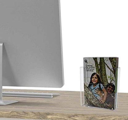 Hanging Bifold Holder with Hardware for 6.5" Printed Literature and Materials Space Saving Wall Display Booklet Take One Organizer Clear Acrylic by Marketing Holders