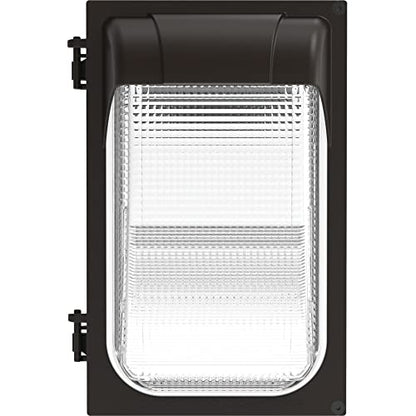 Lithonia Lighting 7.5" Mini LED Wall Pack Outdoor Light Fixture, Building Wall Light, Adjustable Lumens, 5000K Daylight, MVOLT 120-277V, IP65, Glass Lens, Bronze (TWX1 LED ALO 50K MVOLT DDBTXD) - color: Adjustable Lumens | 5000K Daylight, size: 12" H x 7.