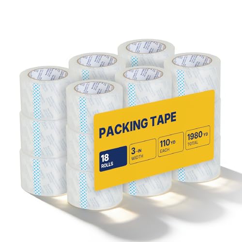 NORTHSKY Heavy Duty Packing Tape 18 Rolls, Clear, 2 mil, 3 inch x 110 Yards, Ultra Strong, Refill for Packaging and Shipping - size: 3 inches x 2 mil