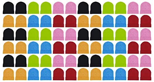Wholesale Winter Gloves Beanies, Warm Thick Thermal Bulk Case Pack Unisex Men Women - color: Beanies - Neon Colorful