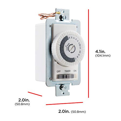 UltraPro in-Wall Mechanical Timer Switch, 24hr, 30min Intervals, White