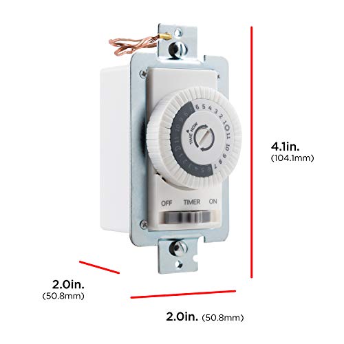 UltraPro in-Wall Mechanical Timer Switch, 24hr, 30min Intervals, White