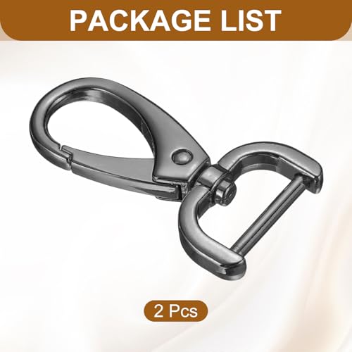 HARFINGTON 2Pcs Detachable Snap Hook Swivel Clasp 3/4" D Ring with Swivel Lobster Claw Clasps Hook for Purse Strap Keychain Bag DIY Craft, Gunmetal - color: Gunmetal, size: 3/4"