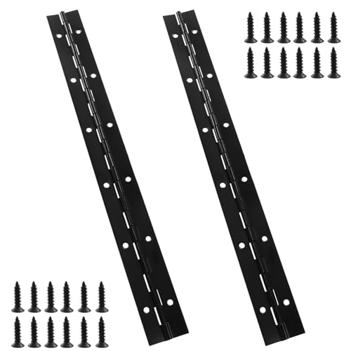2Pcs 12 Inch Heavy Duty Piano Hinges, Black - size: 12 Inch