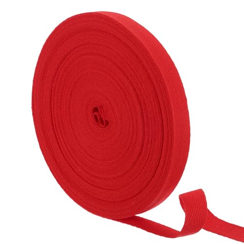 uxcell 23 Yards Cotton Twill Tape, 5/8-inch Herringbone Webbing Ribbon Bias Binding Tapes for Clothes Sewing, DIY Crafting (Bright Red) - color: Bright Red, size: 5/8-inch