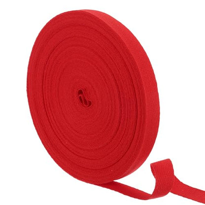 uxcell 23 Yards Cotton Twill Tape, 5/8-inch Herringbone Webbing Ribbon Bias Binding Tapes for Clothes Sewing, DIY Crafting (Bright Red) - color: Bright Red, size: 5/8-inch