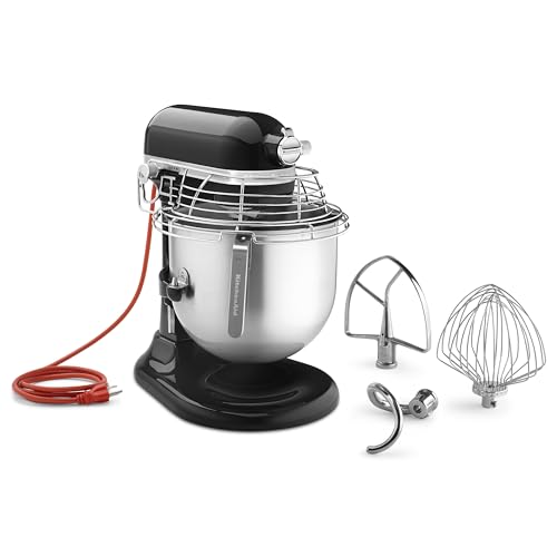 KitchenAid Commercial Series 8 Quart Bowl-Lift Stand Mixer with Stainless Steel Bowl Guard - KSMC895 - color: Onyx Black, style: With Bowl Guard