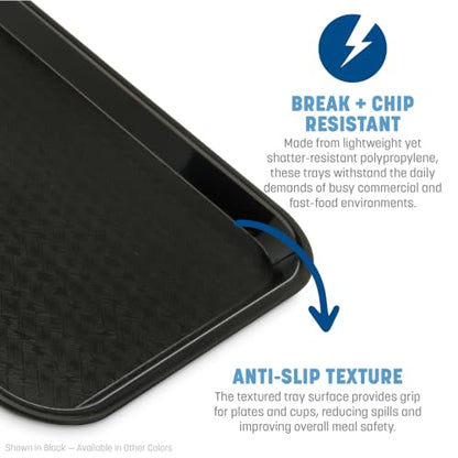 Carlisle Cafe Tray, Fast Food Restaurant Tray, 10 x 14, 1 Ct, Slate Blue - size: 0.6" x 0.5" x 0.2"
