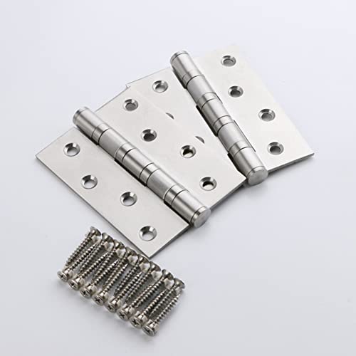 Heavy Duty Door Hinges Stainless Steel Ball Bearing Hinges 4 Inch Door Hinge for Interior & Exterior Doors Square Corners,Heavy Duty Wood Door with Mounting Hardware 2 Pack (White, 4 Inch) - color: White, size: 4 Inch