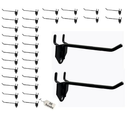 Eastern Tree 30 Packs 6" Metal Pegboard Hooks, Standard Peg Board Hooks is Fit to Standing Pegboard Display and Pegboard Panels - size: 6-Inch Hooks