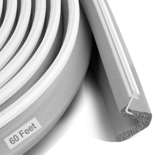 Litaibai 60 ft Kerf Weather Stripping Door Seal for Exterior Doors, Gray - color: Gray, size: 60 Feet