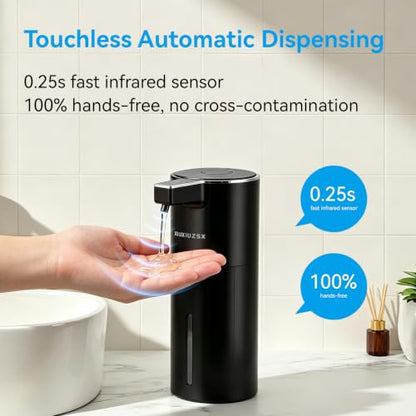 Touchless Automatic Electric Foam Soap Dispenser 2 Pack - color: Black 2pack, size: Foam