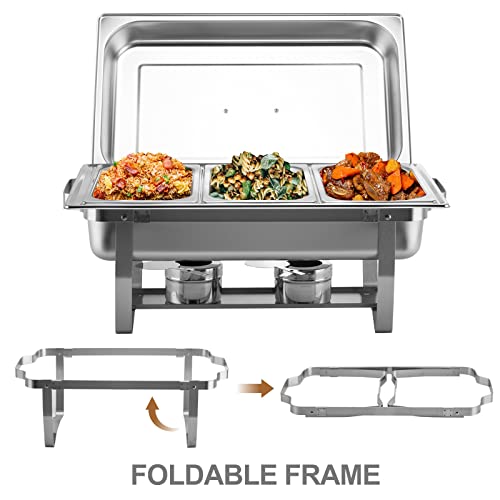 Valgus 4-Pack 8 Qt Stainless Steel Chafing Dish Buffet Set for Catering