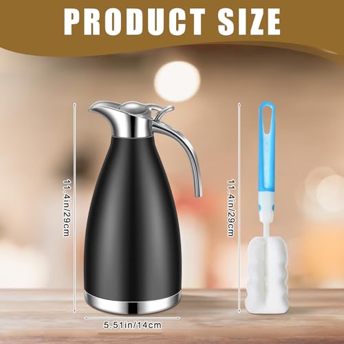 Uiifan 2 Pcs 68oz Thermal Coffee Carafe for Keeping Hot/Cold - color: Black