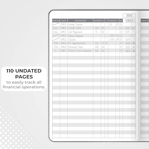 Clever Fox Check Register Book, Checkbook Ledger, 5.8x8.3 Black - color: Black, size: A5 (5.8'' x 8.3'')