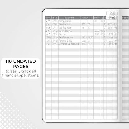 Clever Fox Check Register Book, Checkbook Ledger, 5.8x8.3 Black - color: Black, size: A5 (5.8'' x 8.3'')