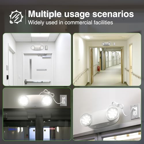 FREELICHT 12 Pack Led Emergency Lights with Round Head, 4FT Plug in Cord - size: 12 pack