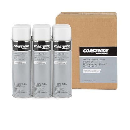 Coastwide Professional Stainless Steel Cleaner & Polish, Lemon, 6-Pk