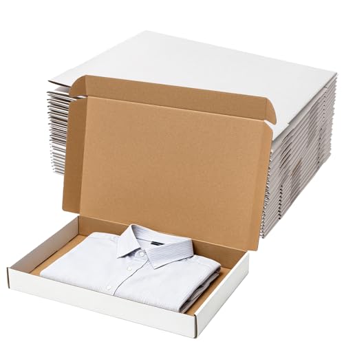 Wowxyz Shipping Boxes 17x11x2" 20 Pack White Corrugated Cardboard Mailer - size: 17x11x2"