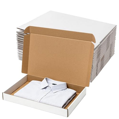 Wowxyz Shipping Boxes 17x11x2" 20 Pack White Corrugated Cardboard Mailer - size: 17x11x2"