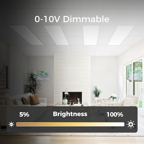 12 Pack 2x4 LED Flat Panel Light Drop Ceiling, 0-10V Dimmable - size: 2x4 FT- 12 Pack
