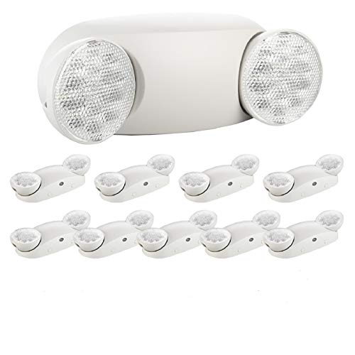 SPECTSUN 10 Pack LED Emergency EXIT Sign Lighting Combo- 120-277V Emergency Exit Lights for Home Power Failure-UL 924 Certified Commercial Emergency Light Fixtures,Ebulb Led Light Bulb - size: 10 Pack