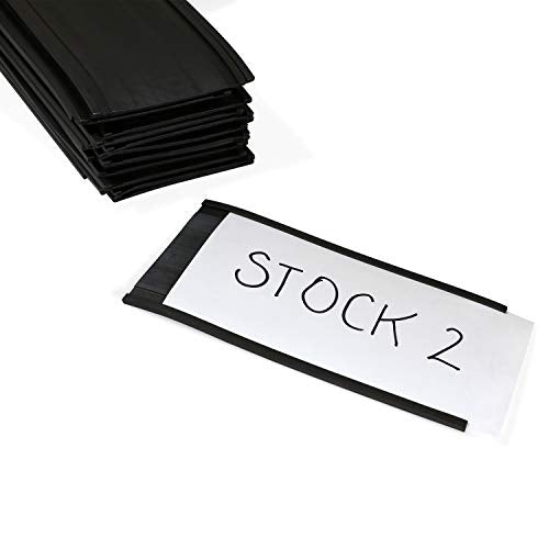 SmartSign (10-Pack) Magnetic C Channel Card Label Holders - 3" x 6" Metal Racks and Shelf Label Holders with Paper Inserts - size: 3" x 6" pack of 10
