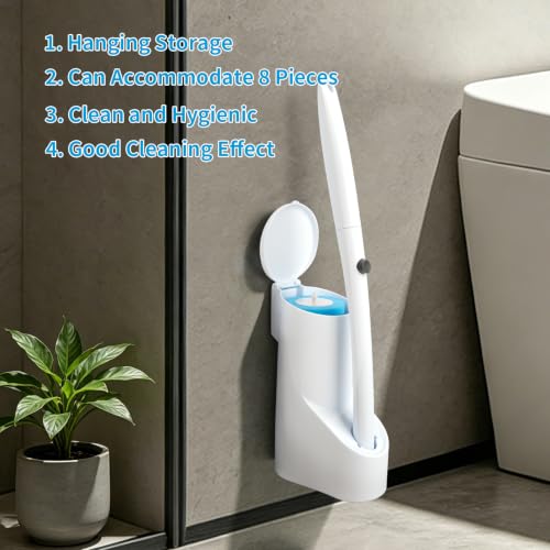 IwIeIaIrI Disposable Toilet Brush and Holder Set with 48 Refills, Cylinder - color: Cylinder Tube