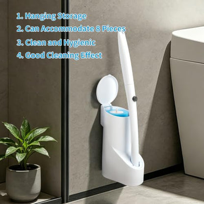 IwIeIaIrI Disposable Toilet Brush and Holder Set with 48 Refills, Cylinder - color: Cylinder Tube
