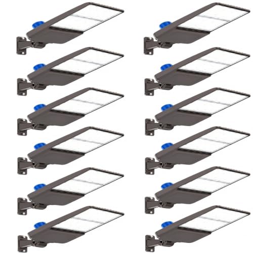 YXL LED Parking Lot Shoebox Light with Dusk to Dawn Photocell, 56000LM 5000K Daylight Arm Mount, IP65 Waterproof Area Light for Parking Lot Sports Stadium 400W 12Pack - size: 400W Arm 12Pack