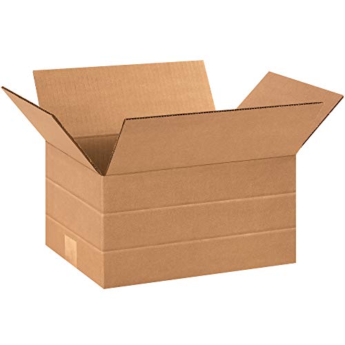 BOX USA Multi-Depth Shipping Boxes Medium 12"L x 9"W x 6"H 25-Pack - Corrugated Cardboard Box for Moving, Mailing, Packing, Packaging and Storage - style: Multi-Depth