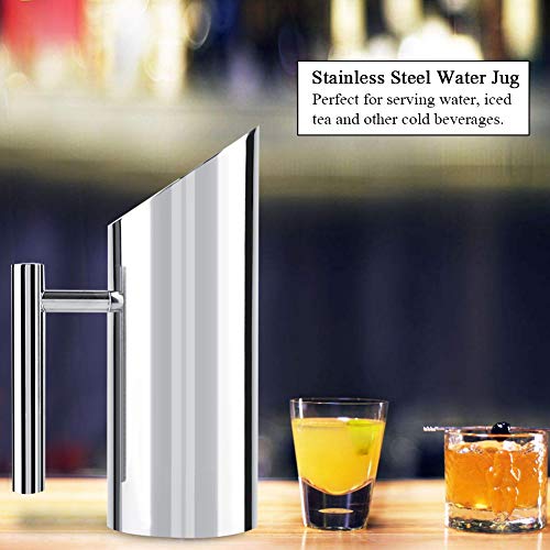 Stainless Steel Water Pitcher, Iced Tea Jug Teapot with Handle Cold and Hot Water Pitcher, for Homemade Drinks Iced Tea Wine Coffee Milk Home Hotel Serving Tool(1L) - size: 33.8 Ounces