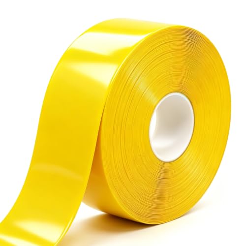 Yellow Floor Marking Tape, 1.1mm Extra Thick Adhesive Industrial Safety Tape, 2 In Width x 100FT, Warning Tape for Warehouse, Concrete, Harsh Conditions, Forklift, High Traffic Floors (2, Inches) - color: Yellow, size: 2 Inch x 100 FT
