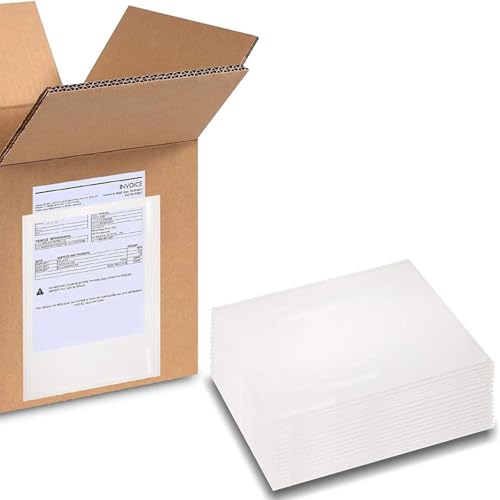 PSBM 1000 PCS 5.5 x 10 Inch Clear Blank Packing List Envelopes, Shipping Documents Pouches/Sleeves for Mailing Labels, Invoices, Documents and Packing Slips