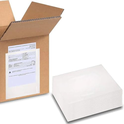 PSBM 1000 PCS 5.5 x 10 Inch Clear Blank Packing List Envelopes, Shipping Documents Pouches/Sleeves for Mailing Labels, Invoices, Documents and Packing Slips