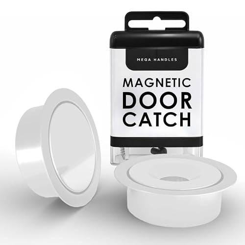 Mega Handles Concealed Magnetic Door Catch White (1-Pack) - Dummy Doors - color: White, size: 1 Pack