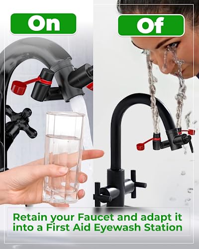 Eye Wash Kit, Faucet Mounted Emergency Eye Wash Station - 1 Pack - Black - color: Black, size: Pack of 1