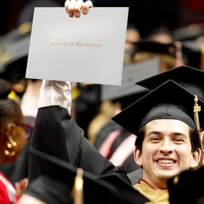 GraduationMall 11"x14" Imprinted Padded Diploma Cover Certificate Holder White - color: White+graduation