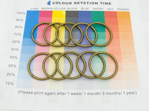 40pcs 4 Sizes O Rings Welded Strong Metal Heavy Duty Round Ring for Pet Collars Buckle Belts Strap Webbing Sewing - color: 3/2"(38mm) Bronze 10pcs