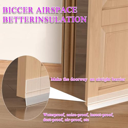 Weather Stripping Door Seal Strip for Gaps, Silicone Draft Stopper Adhesive Tape for Sliding Doors, Windows, Shower Glass, Soundproof Seal for Home Insulation, 32.8ft Roll