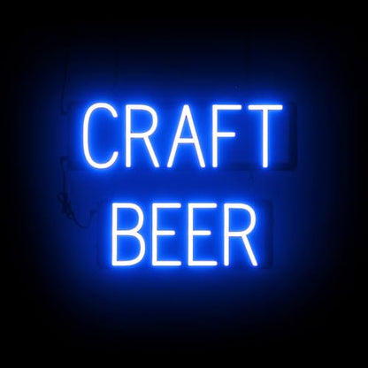 SpellBrite LED Neon CRAFT BEER Sign for Business - Blue, 21" x 15" - color: Blue, size: CRAFT BEER (21"x15")
