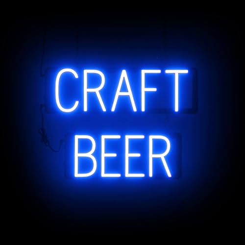SpellBrite LED Neon CRAFT BEER Sign for Business - Blue, 21" x 15" - color: Blue, size: CRAFT BEER (21"x15")
